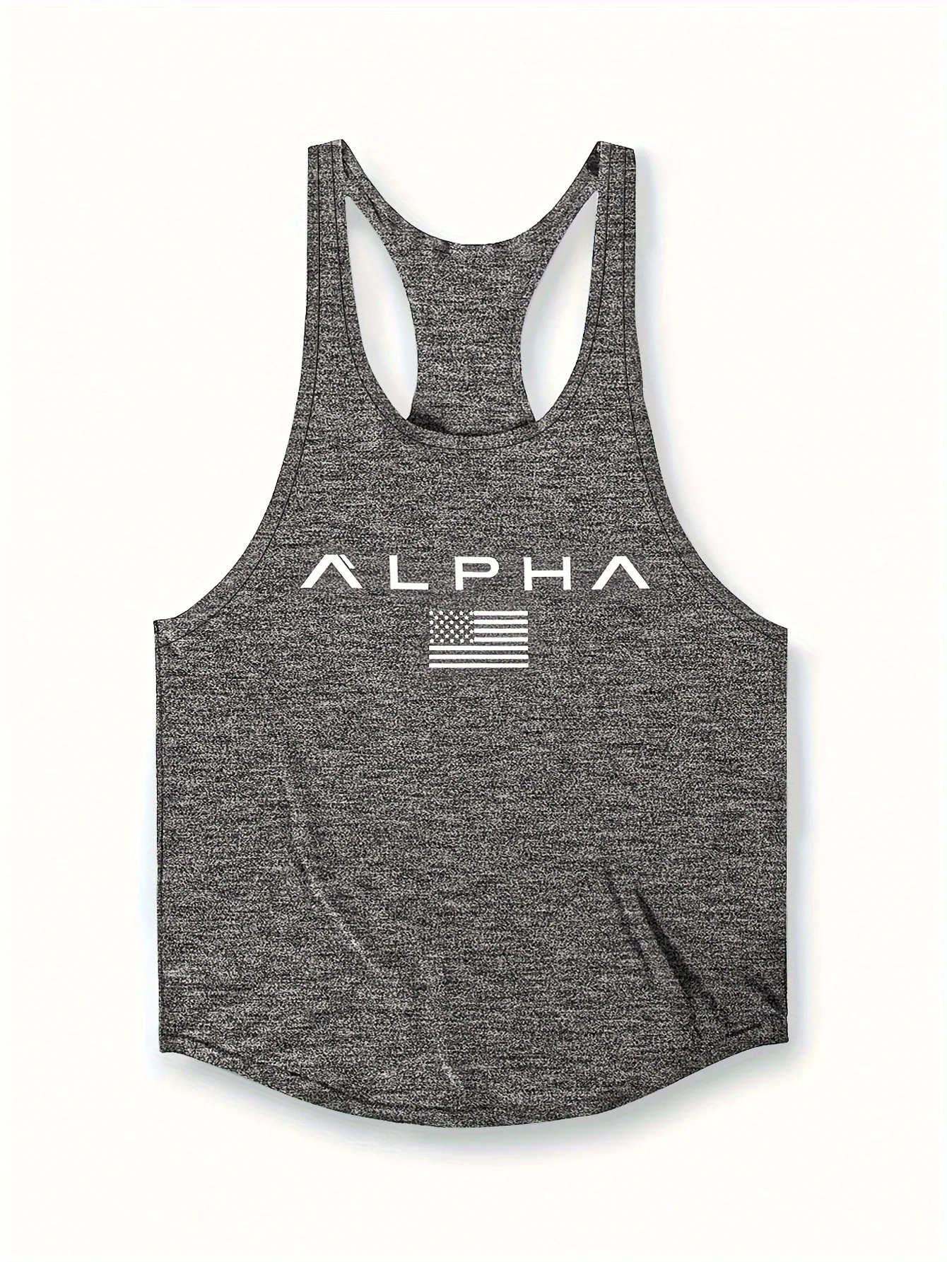 Cross-border European Size Alpha Men's Printed Round-neck Fitness Vest, Undershirt, Muscle Quick-drying Basketball Vest