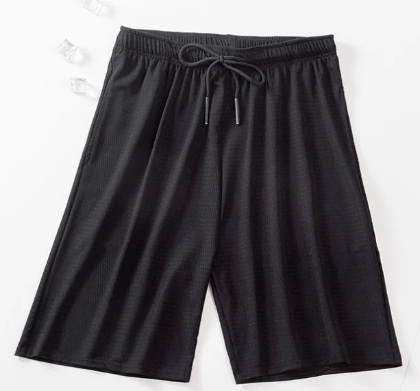 2024 New Men's Sports Shorts Fast Slow Run Breathable Quick-Dry Mesh Shorts Gym Fitnesssolid Color Polyester Casualwear