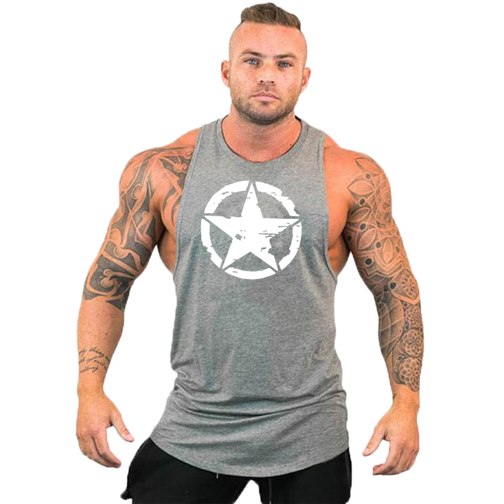 New Hot Sale Mens Skull Printed Tank Top Breathable Cool Vest Running Shirt Cotton Tees Bodybuilding Singlet Fitness Sleeveless