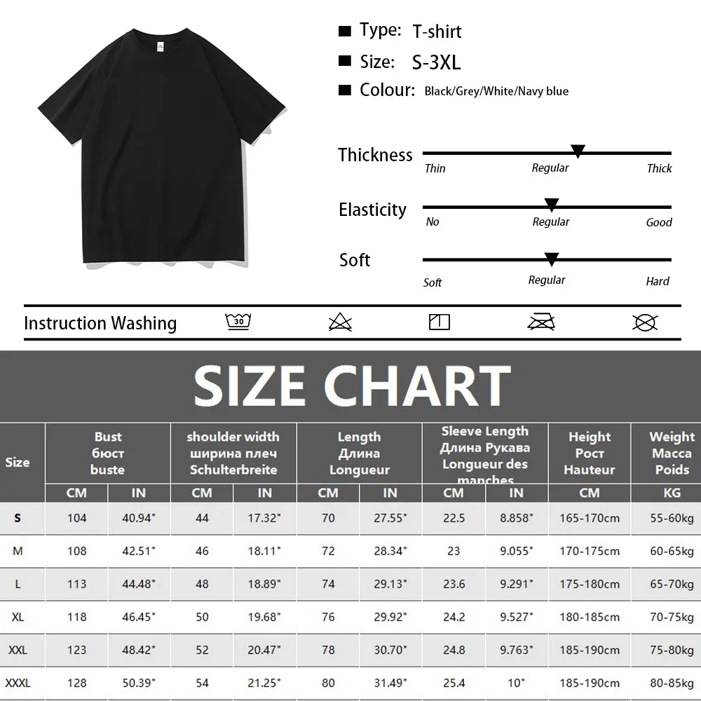 Men's Cotton T-shirt Front Back Print Half Sleeve T-shirt Men's Cotton Summer Loose Oversized Casual O-neck Male Tees