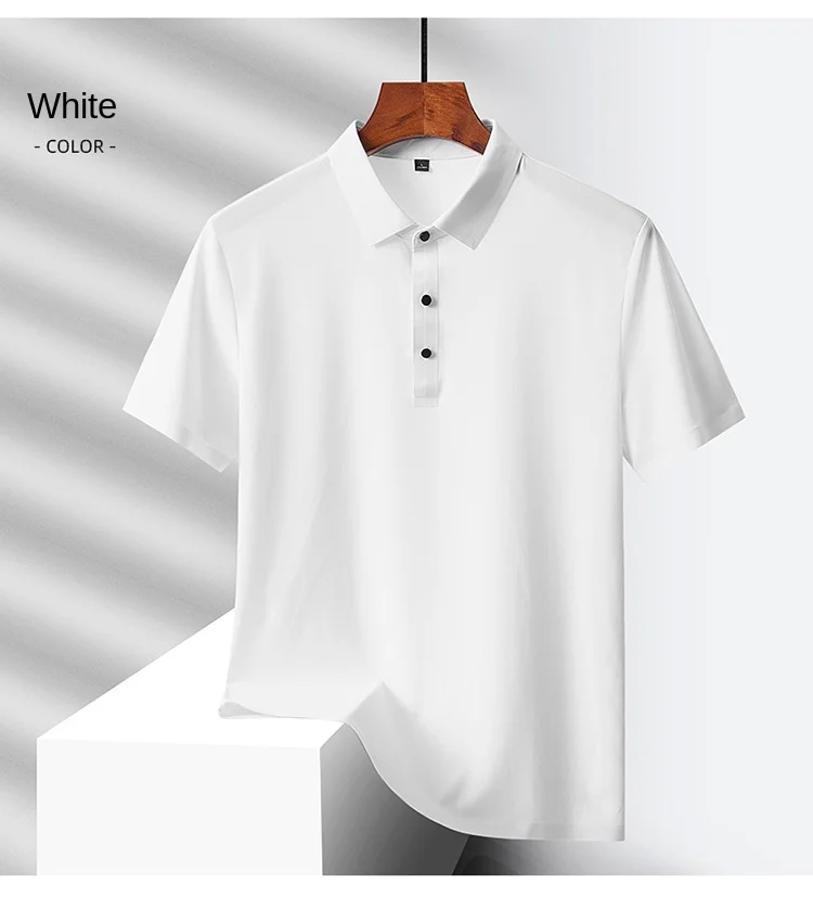 Selected popular nylon fabric, dad's summer clothing, middle-aged men's short sleeved T-shirt, summer ice silk quick drying, mid