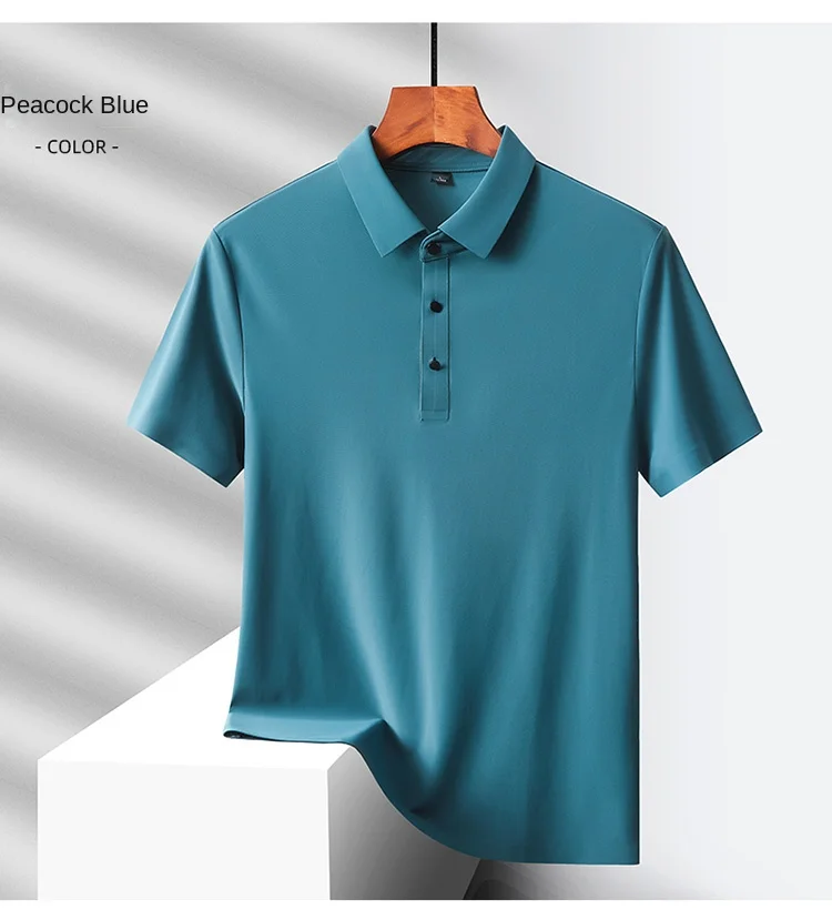 Selected popular nylon fabric, dad's summer clothing, middle-aged men's short sleeved T-shirt, summer ice silk quick drying, mid