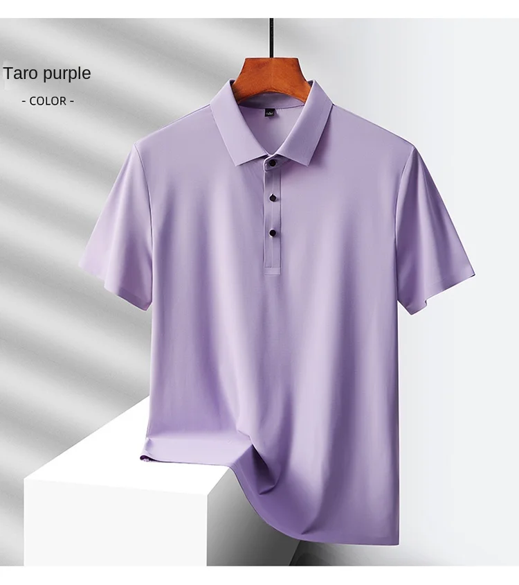 Selected popular nylon fabric, dad's summer clothing, middle-aged men's short sleeved T-shirt, summer ice silk quick drying, mid