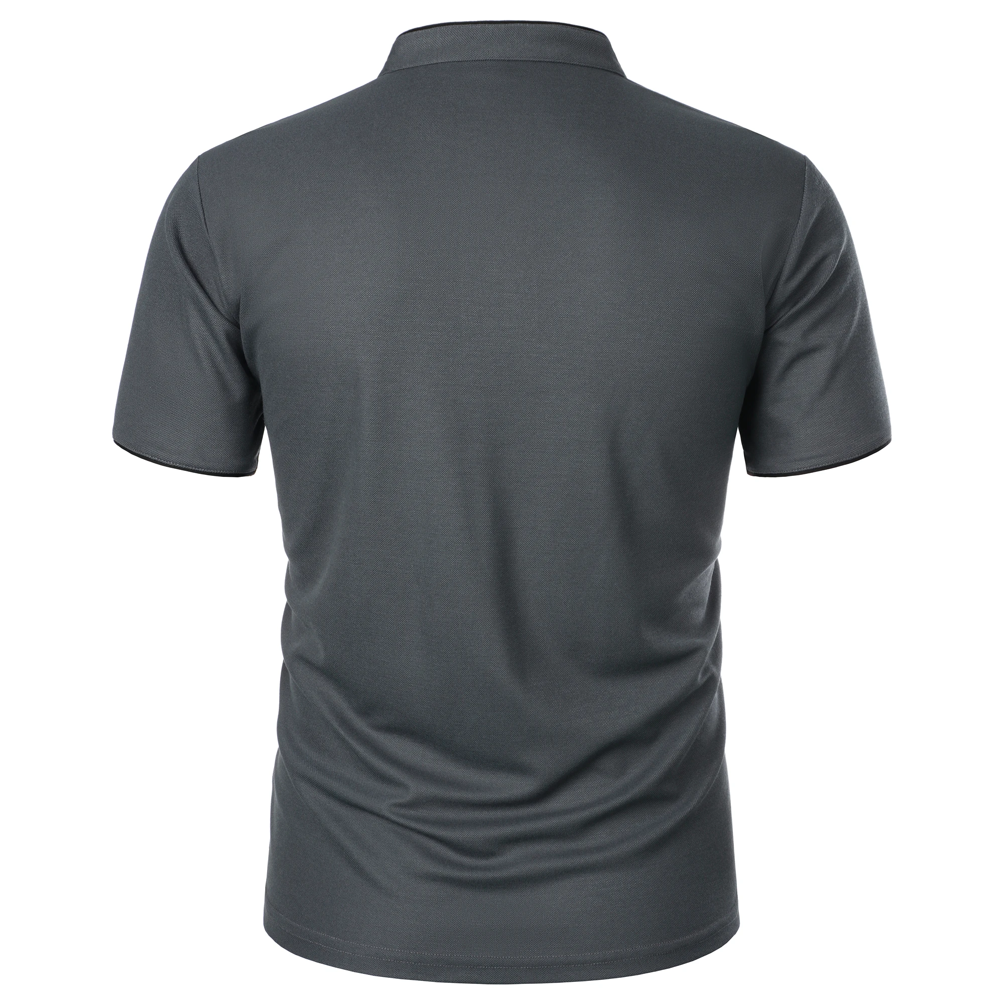 Men's short-sleeved stand-up collar top casual fashion daily solid color short-sleeved stand-up collar T-shirt casual top