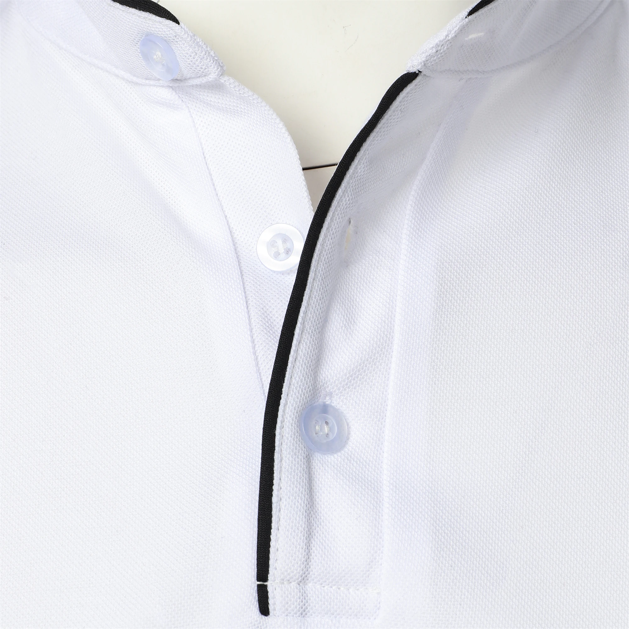 Men's short-sleeved stand-up collar top casual fashion daily solid color short-sleeved stand-up collar T-shirt casual top