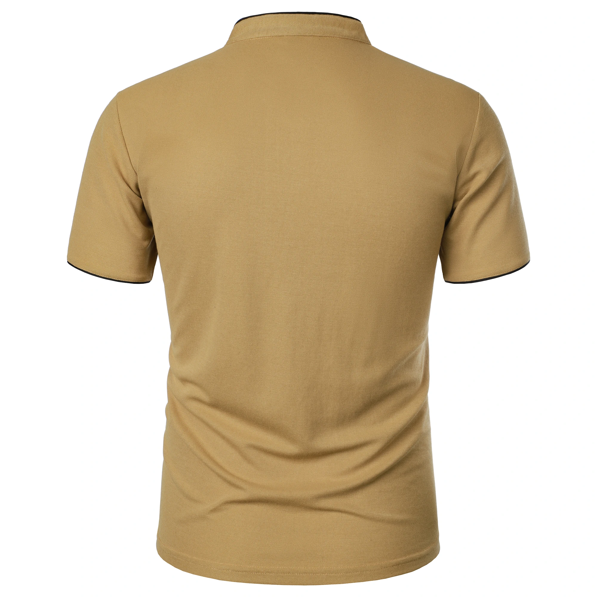 Men's short-sleeved stand-up collar top casual fashion daily solid color short-sleeved stand-up collar T-shirt casual top