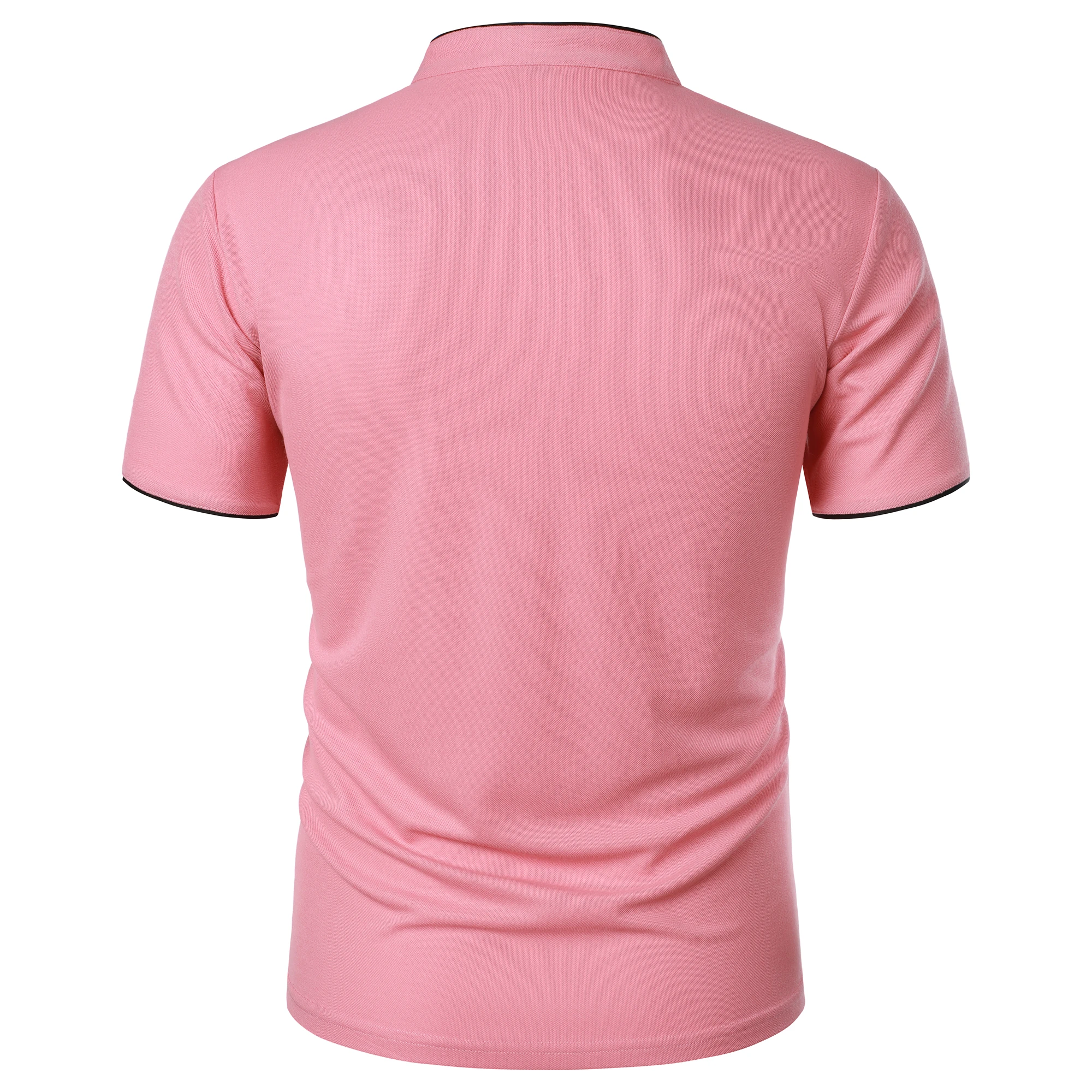 Men's short-sleeved stand-up collar top casual fashion daily solid color short-sleeved stand-up collar T-shirt casual top
