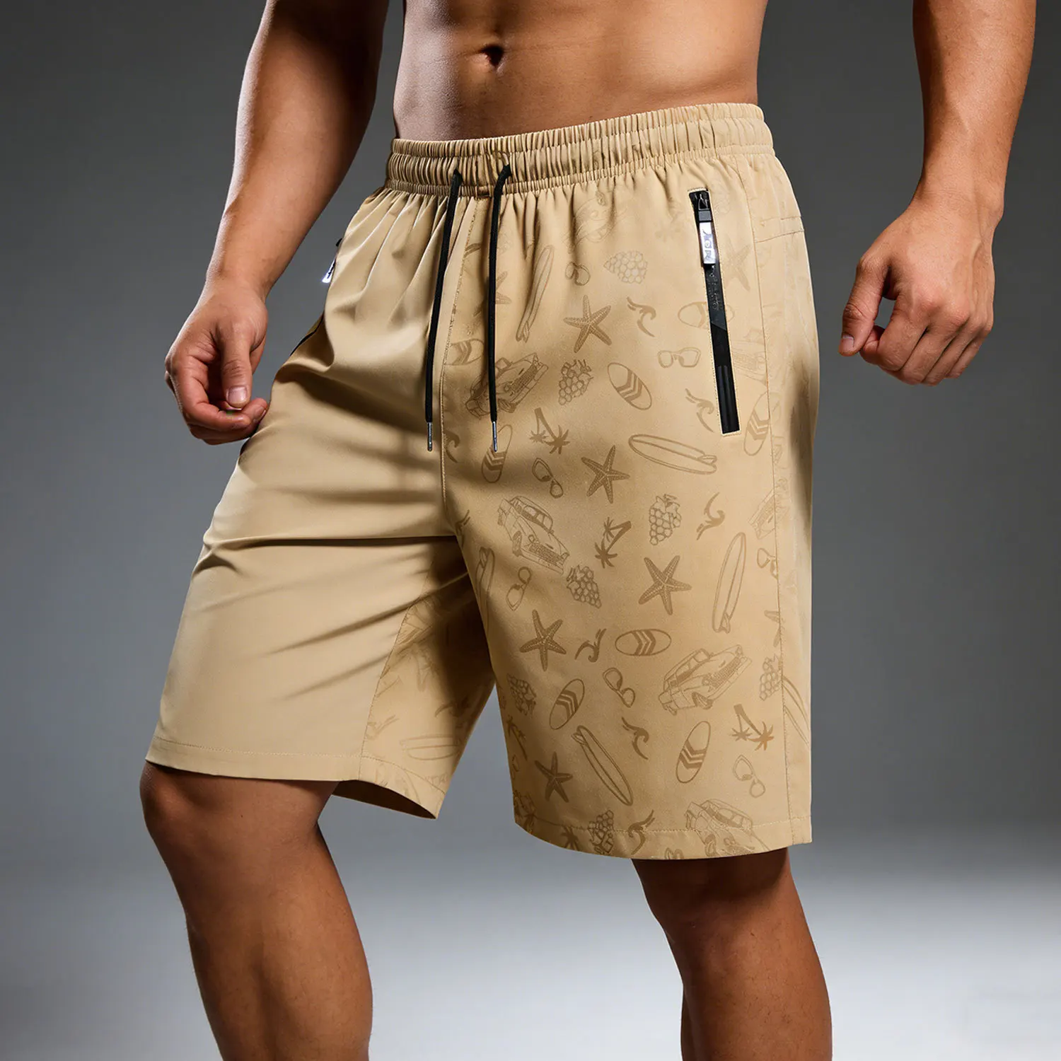 Sports Shorts Men's Summer Quick-Drying Breathable Cool Fitness Sports Shorts Football Fishing Man Gift Swim Trunks Shorts Male