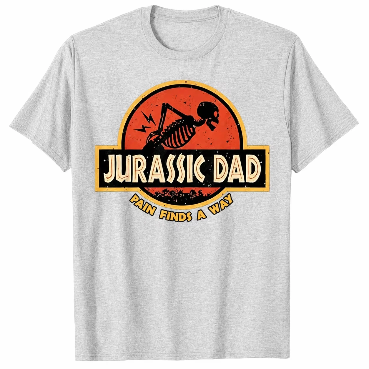 Jurassic Dad Pain Finds A Way Funny Sarcastic Skeleton T-Shirt Prehistoric Dad Joke T-shirt Men's Clothing Summer T Shirt Y2k