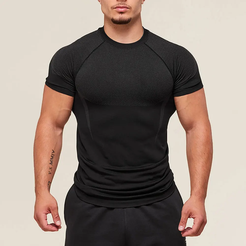 Men Running Compression T-shirt Short Sleeve Sport Tees Gym Fitness Sportshirts Male Jogging Tracksuit Homme Athletic Shirt Tops