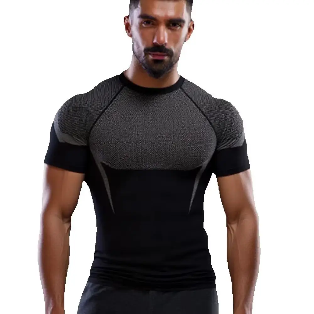Men Running Compression T-shirt Short Sleeve Sport Tees Gym Fitness Sportshirts Male Jogging Tracksuit Homme Athletic Shirt Tops
