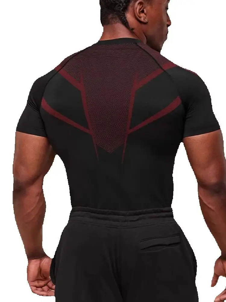 Men Running Compression T-shirt Short Sleeve Sport Tees Gym Fitness Sportshirts Male Jogging Tracksuit Homme Athletic Shirt Tops