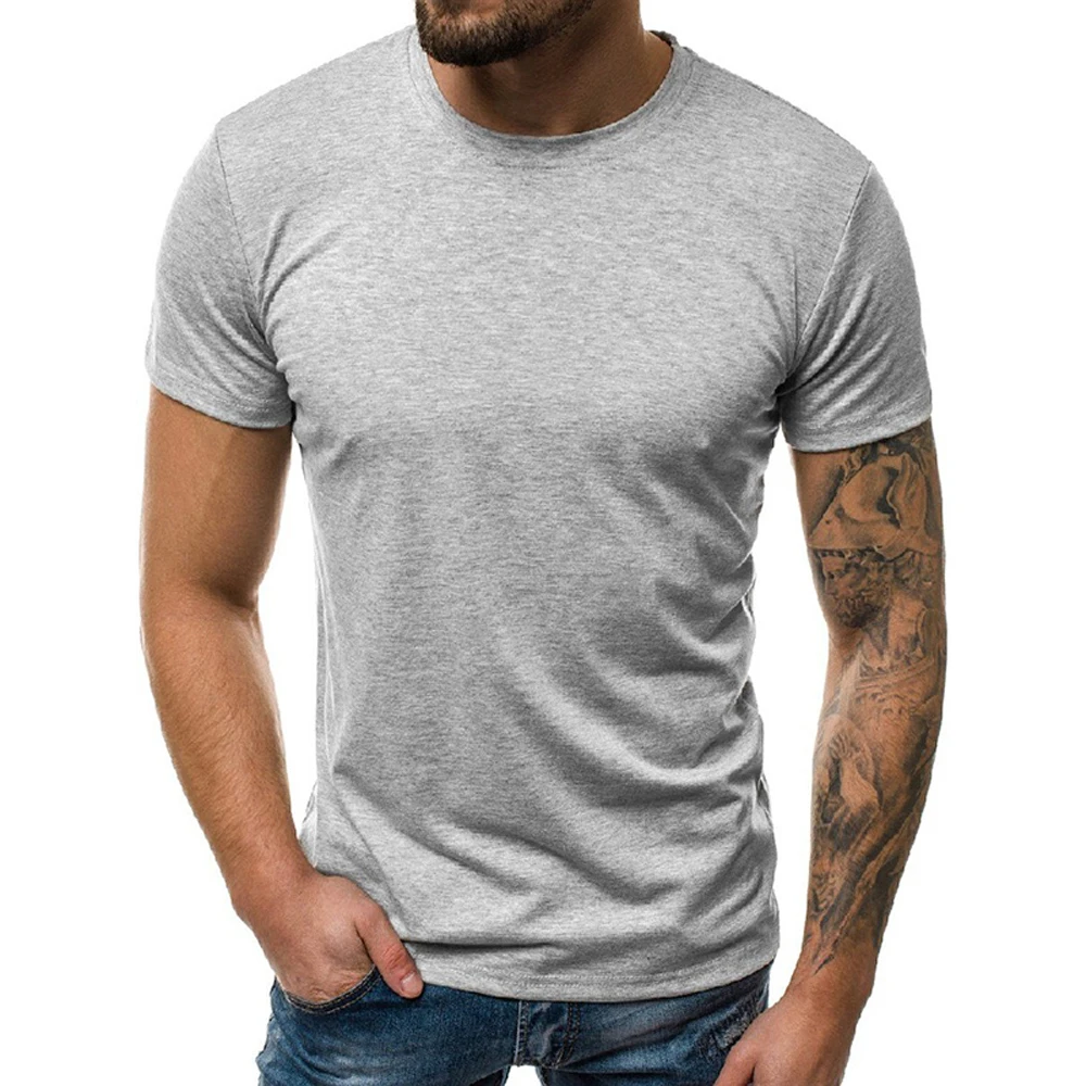 2026 Summer Men's T-shirt Fashion Slim Black Short Sleeved Comfortable Casual Round Neck T-shirts Top Men's Clothing