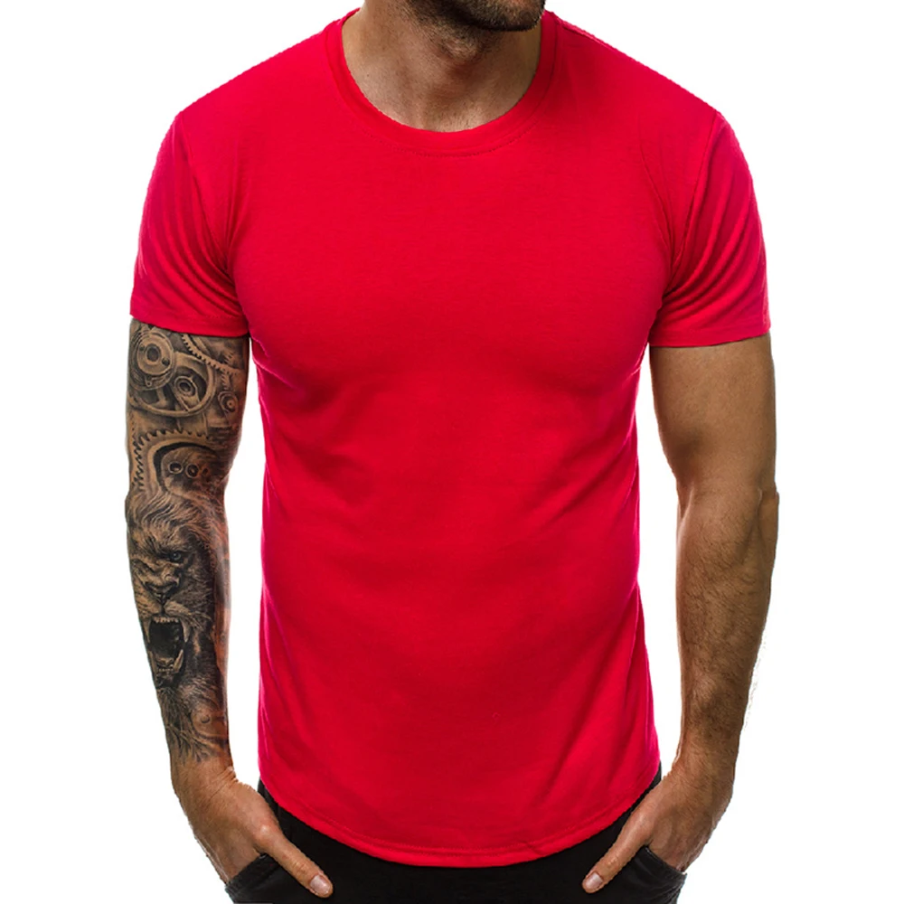 2026 Summer Men's T-shirt Fashion Slim Black Short Sleeved Comfortable Casual Round Neck T-shirts Top Men's Clothing
