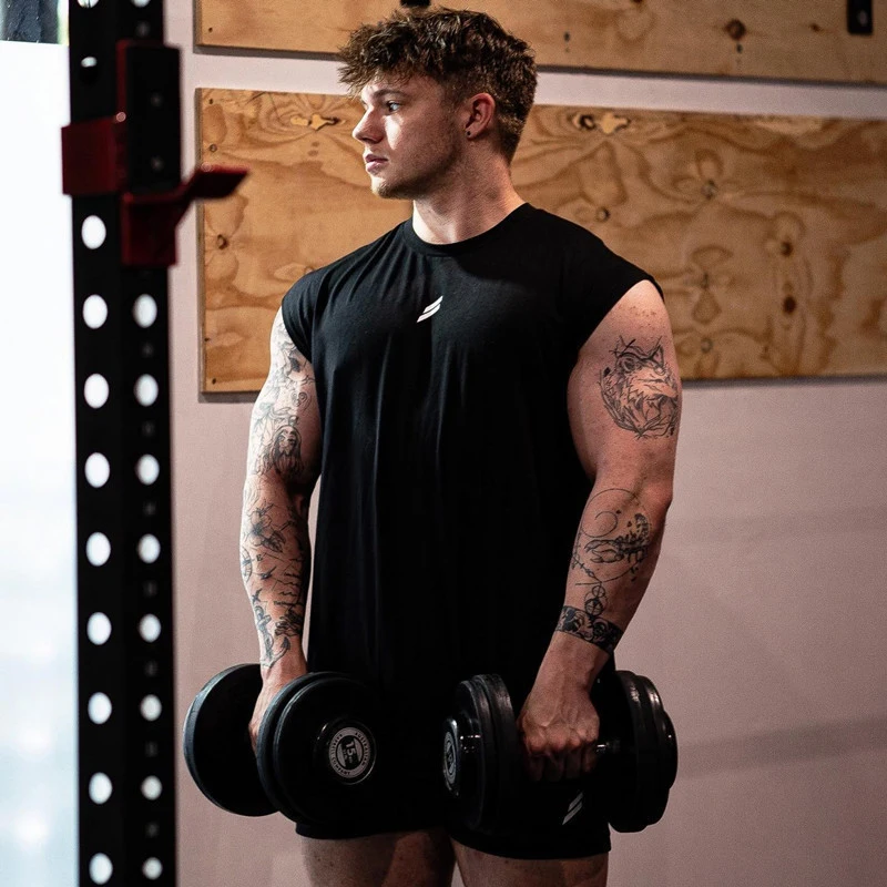 NEW Summer Fitness Sports Tank Top Men Breathable Loose Mesh Training Sleeveless T-shirt Quick Drying Vest Male Fitness Clothing