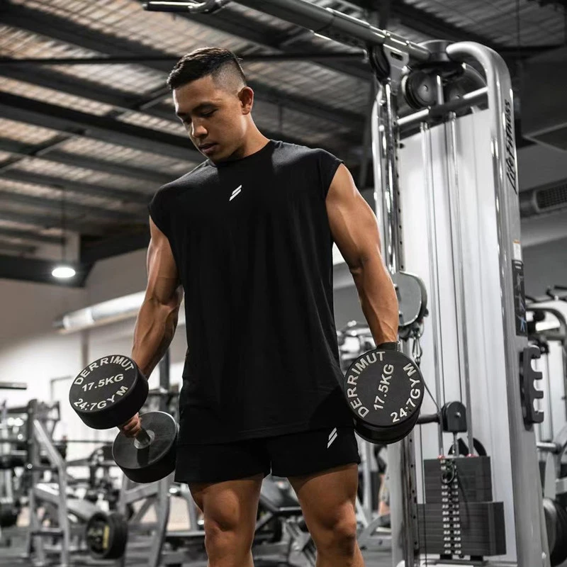 NEW Summer Fitness Sports Tank Top Men Breathable Loose Mesh Training Sleeveless T-shirt Quick Drying Vest Male Fitness Clothing