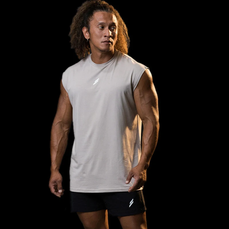 NEW Summer Fitness Sports Tank Top Men Breathable Loose Mesh Training Sleeveless T-shirt Quick Drying Vest Male Fitness Clothing