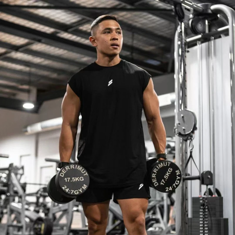 NEW Summer Fitness Sports Tank Top Men Breathable Loose Mesh Training Sleeveless T-shirt Quick Drying Vest Male Fitness Clothing