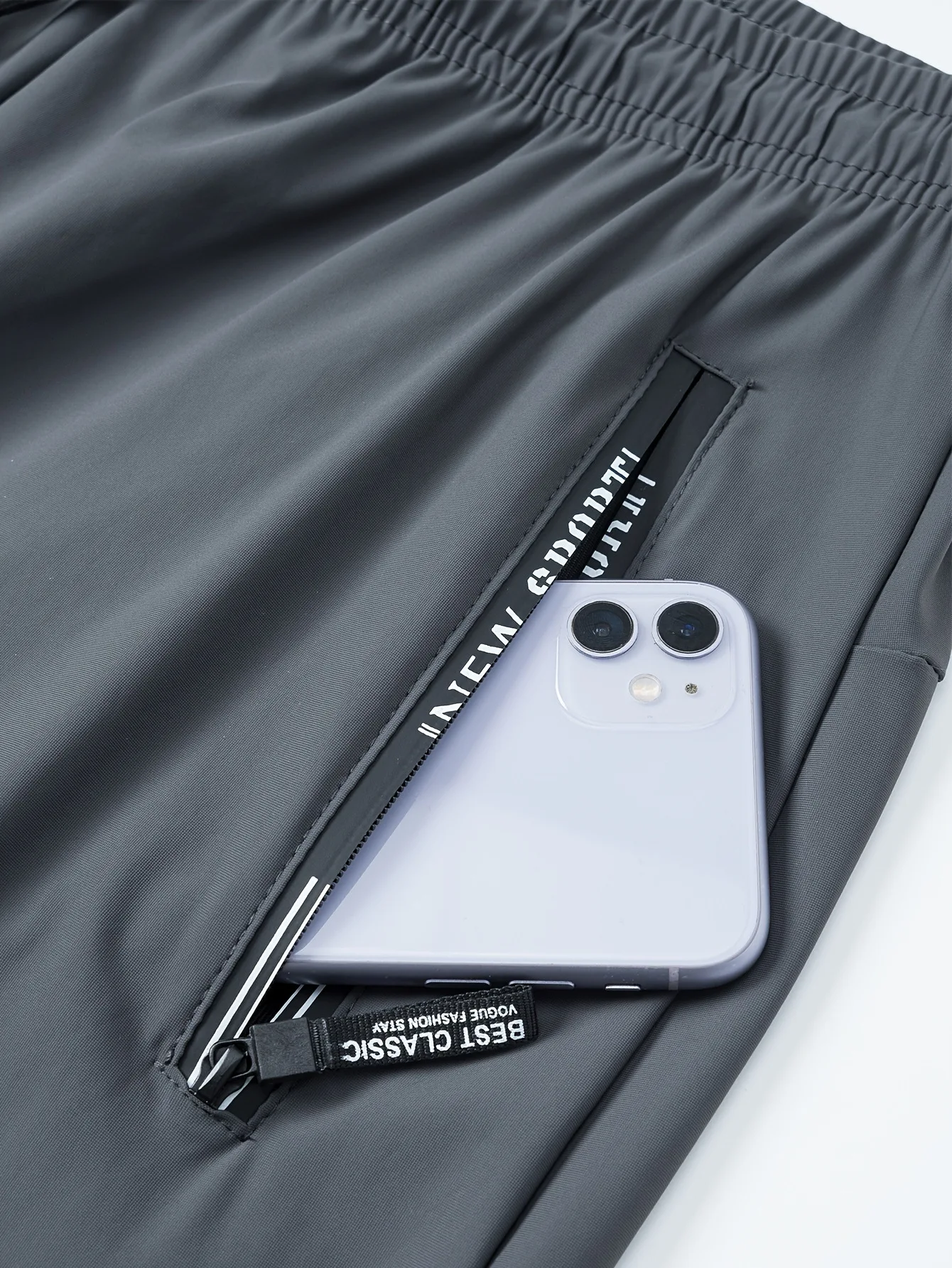 Pants Thin Quick-Dry Flat Men's Summer Nylon Ice Silk Long Feet Stretch Breathable Large Size Casual Baggy Clothes Large Size