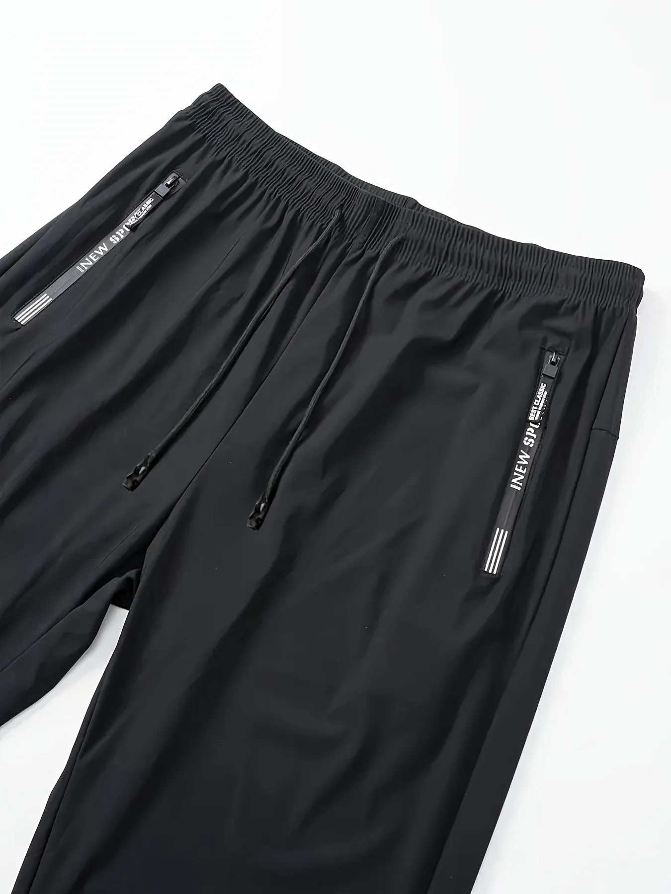 Pants Thin Quick-Dry Flat Men's Summer Nylon Ice Silk Long Feet Stretch Breathable Large Size Casual Baggy Clothes Large Size