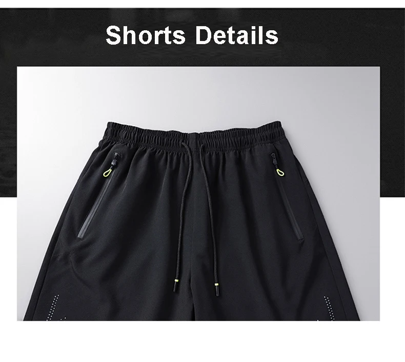 Summer Classic Joggers Men's Shorts Gym Fitness Quick Dry Running Sports Board Shorts New Summer Casual Bottom Zipper Pockets