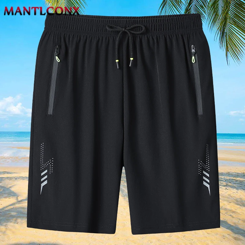 Summer Classic Joggers Men's Shorts Gym Fitness Quick Dry Running Sports Board Shorts New Summer Casual Bottom Zipper Pockets
