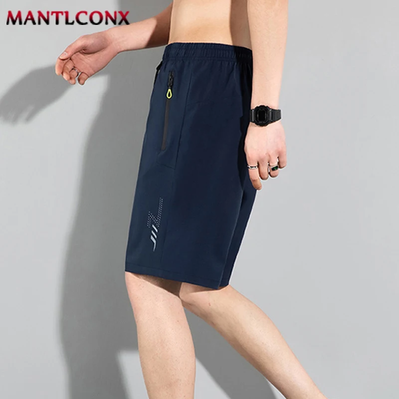 Summer Classic Joggers Men's Shorts Gym Fitness Quick Dry Running Sports Board Shorts New Summer Casual Bottom Zipper Pockets