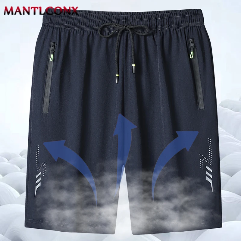 Summer Classic Joggers Men's Shorts Gym Fitness Quick Dry Running Sports Board Shorts New Summer Casual Bottom Zipper Pockets