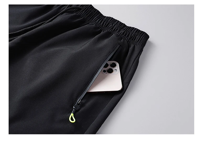 Summer Classic Joggers Men's Shorts Gym Fitness Quick Dry Running Sports Board Shorts New Summer Casual Bottom Zipper Pockets