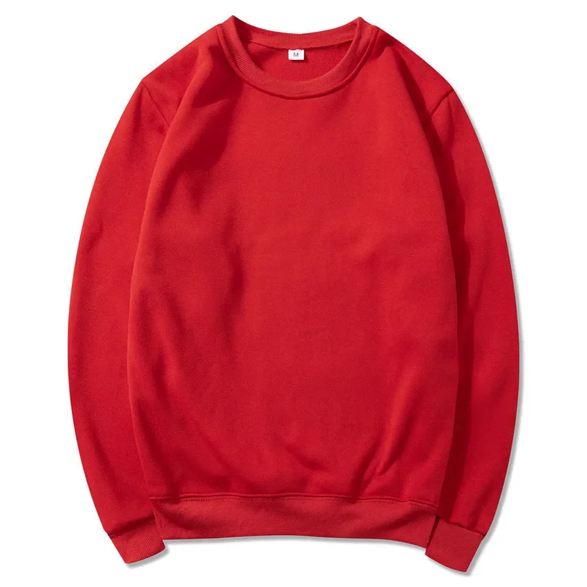 Korean Fashion Men's Round Neck Sweatshirts Autumn Long Sleeves Vacation Pullovers Tops Casual Popular Man Solid Sweat Shirts