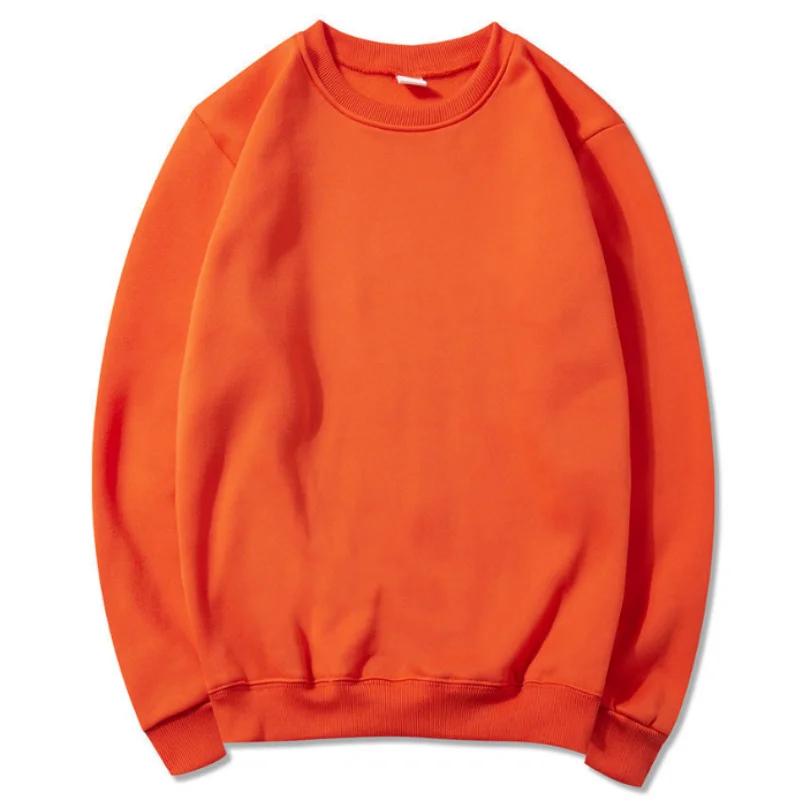 Korean Fashion Men's Round Neck Sweatshirts Autumn Long Sleeves Vacation Pullovers Tops Casual Popular Man Solid Sweat Shirts