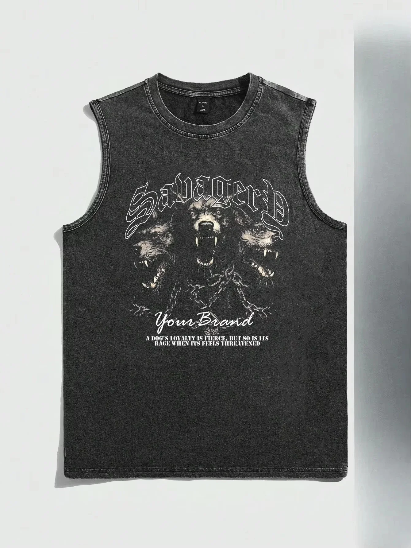 2026 Summer Vintage Washed Rock Print Tank Top Men Women Loose Sleeveless T-Shirt Hip Hop Casual Gym Fitness Couple Vest