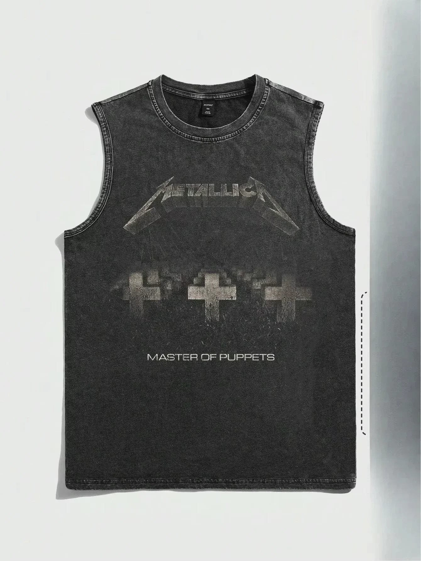 2026 Summer Vintage Washed Rock Print Tank Top Men Women Loose Sleeveless T-Shirt Hip Hop Casual Gym Fitness Couple Vest