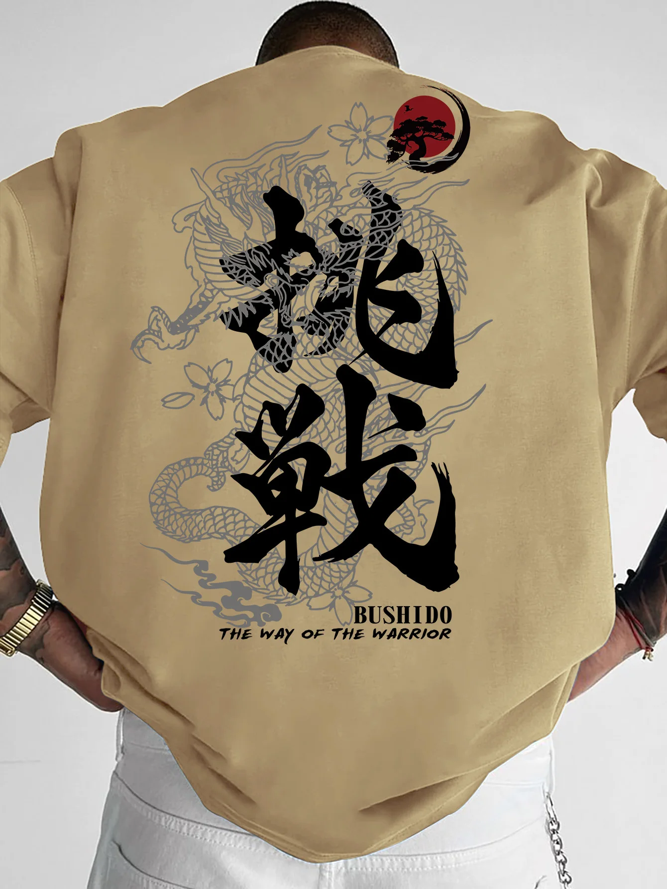 100% Cotton Men's T-shirt Street Style Short-sleeved Top with Dragon Pattern Print Suitable Summer Daily Commuting Casual Wear