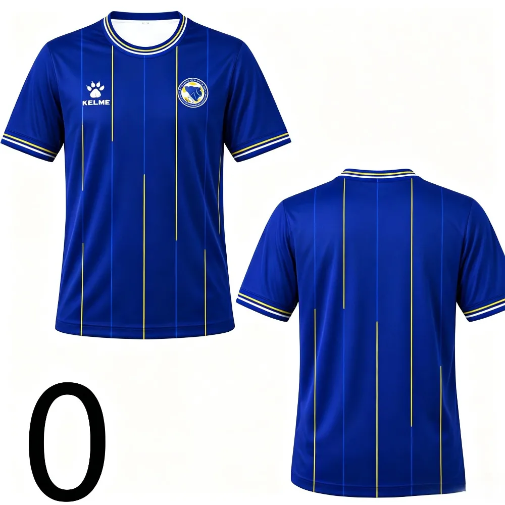 2026 Summer Men's Breathable Soccer Jersey Blue Bosnia Herzegovina Style Fashion Sports T-Shirt Matching Fans Athletic Wear
