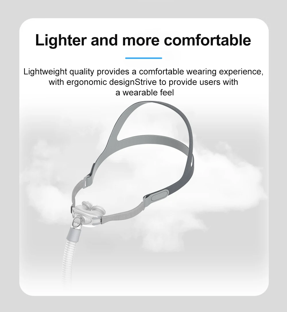 Nasal Pillow Mask CPAP Nasal Mask Anti Snoring Sleep Apnea with Headgear S M L Pads Suitable for Auto CPAP BIPAP Machine OSA CSA