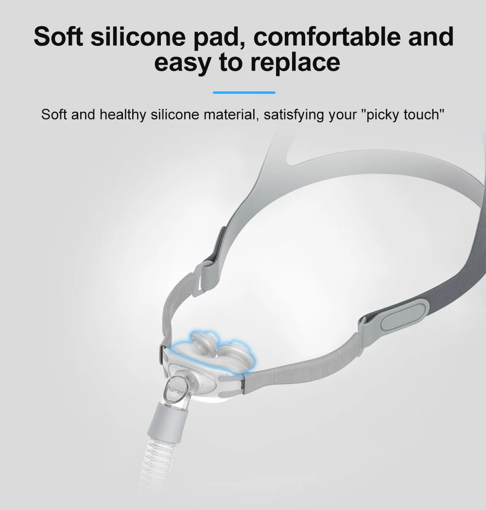 Nasal Pillow Mask CPAP Nasal Mask Anti Snoring Sleep Apnea with Headgear S M L Pads Suitable for Auto CPAP BIPAP Machine OSA CSA