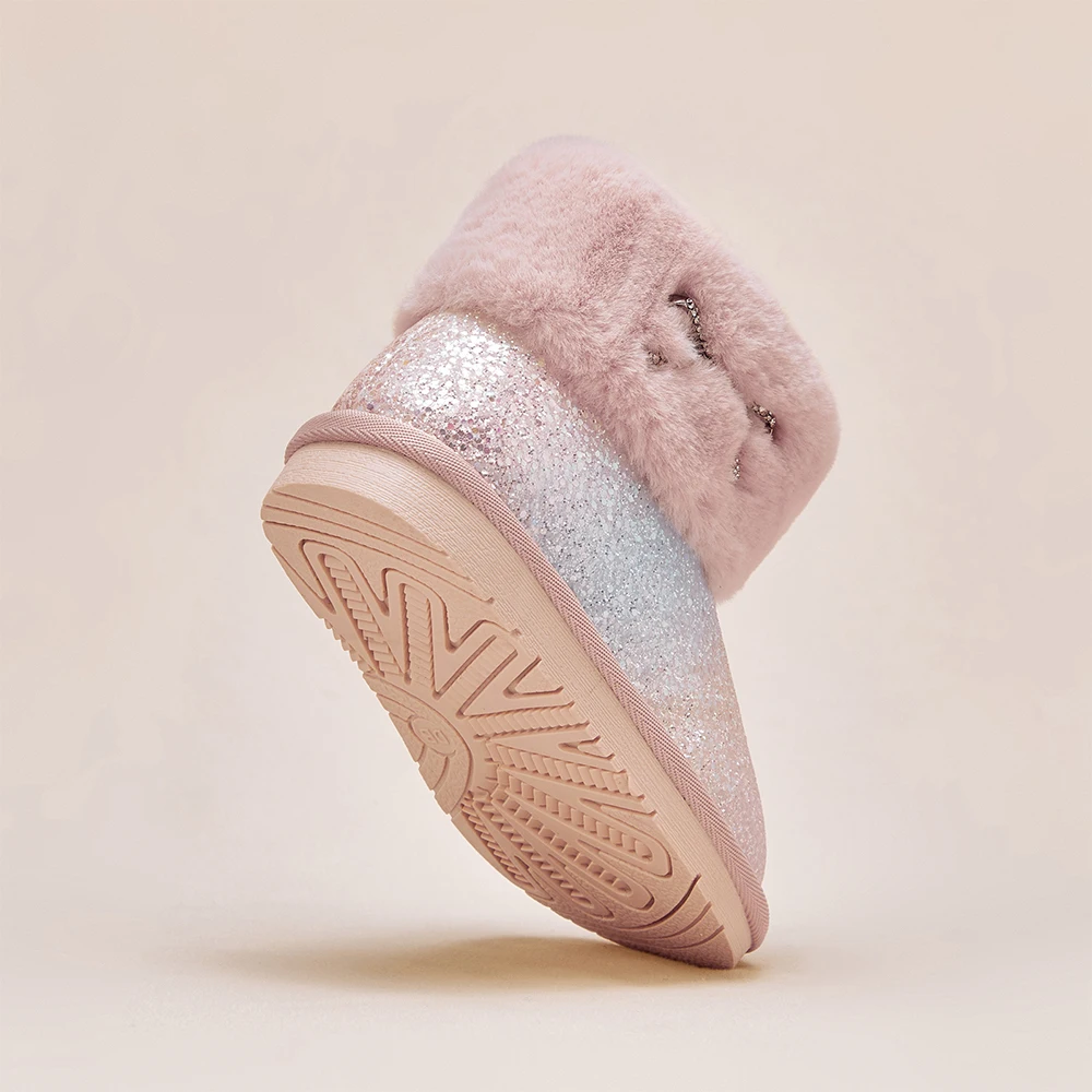 Dave Bella Children Snow Boots Winter Autumn Kids' Thick Warm Shoes Plush Ankle Boots Non-slip Footwear Uggs For Girls DB4254413