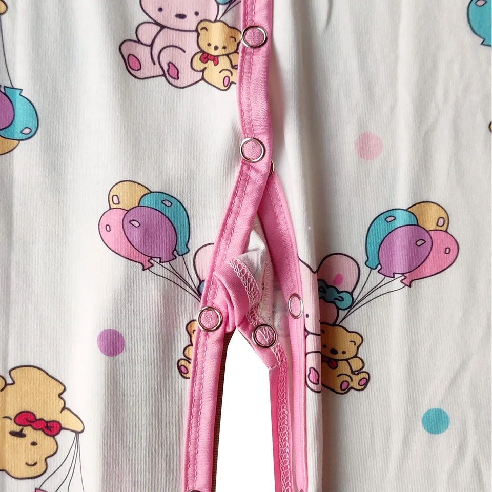 Pink balloon Bear rabbit toy printed bodysuit with foot /adult onesie/adult baby romper/printed adult bodysuit for diaper lover