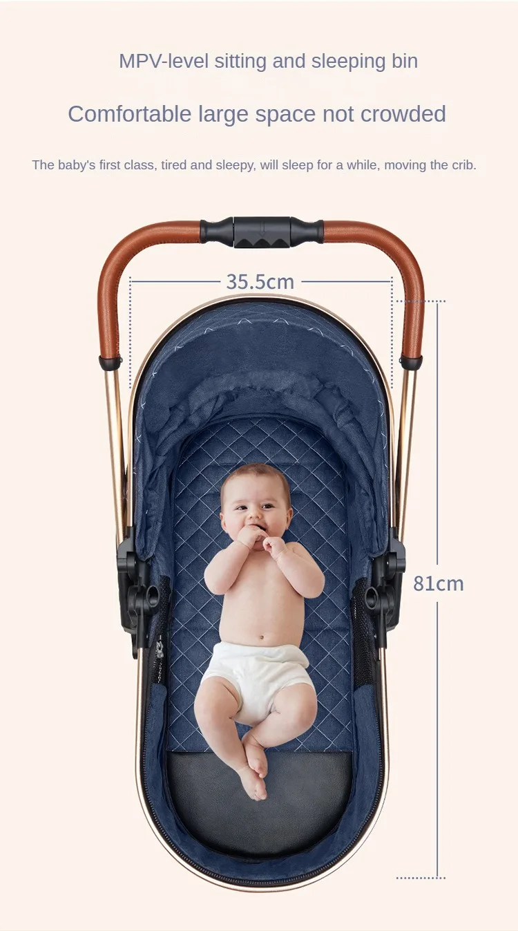 2025 New baby stroller High landscape 3 in 1 baby carriage Luxury Pushchair Baby Cradel Infant Carrier kinderwagen car 2in1
