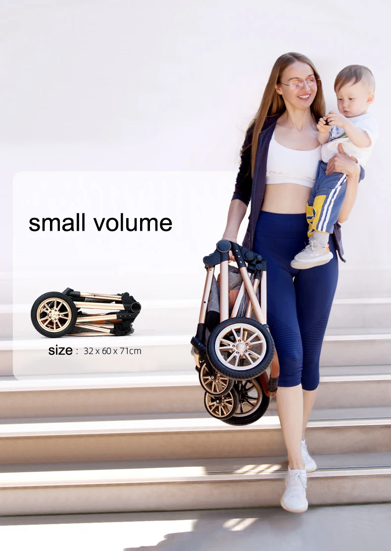 2025 New baby stroller High landscape 3 in 1 baby carriage Luxury Pushchair Baby Cradel Infant Carrier kinderwagen car 2in1