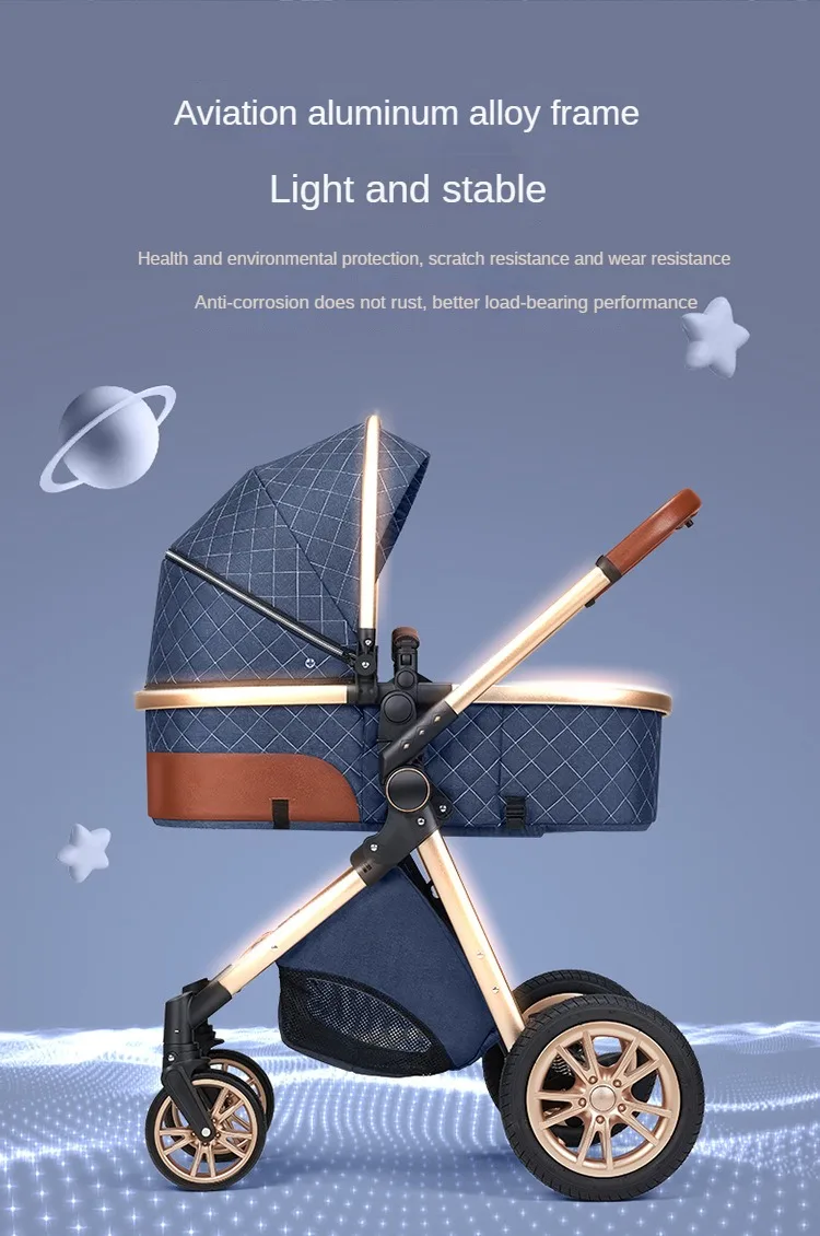 2025 New baby stroller High landscape 3 in 1 baby carriage Luxury Pushchair Baby Cradel Infant Carrier kinderwagen car 2in1
