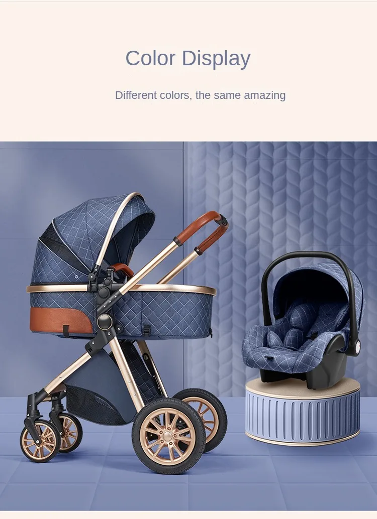 2025 New baby stroller High landscape 3 in 1 baby carriage Luxury Pushchair Baby Cradel Infant Carrier kinderwagen car 2in1