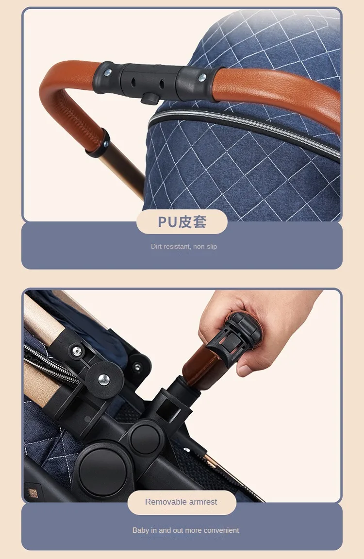 2025 New baby stroller High landscape 3 in 1 baby carriage Luxury Pushchair Baby Cradel Infant Carrier kinderwagen car 2in1