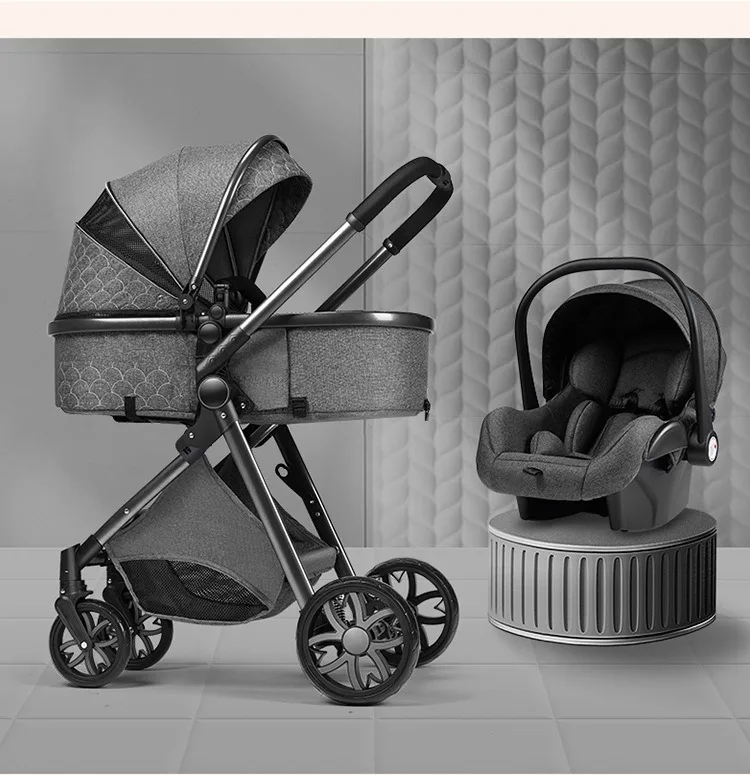 2025 New baby stroller High landscape 3 in 1 baby carriage Luxury Pushchair Baby Cradel Infant Carrier kinderwagen car 2in1