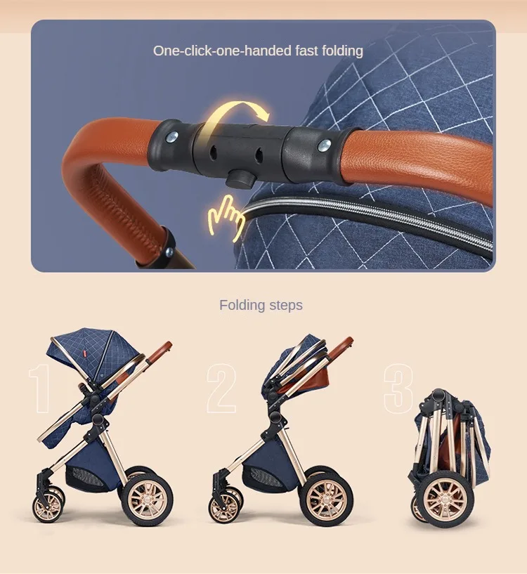 2025 New baby stroller High landscape 3 in 1 baby carriage Luxury Pushchair Baby Cradel Infant Carrier kinderwagen car 2in1