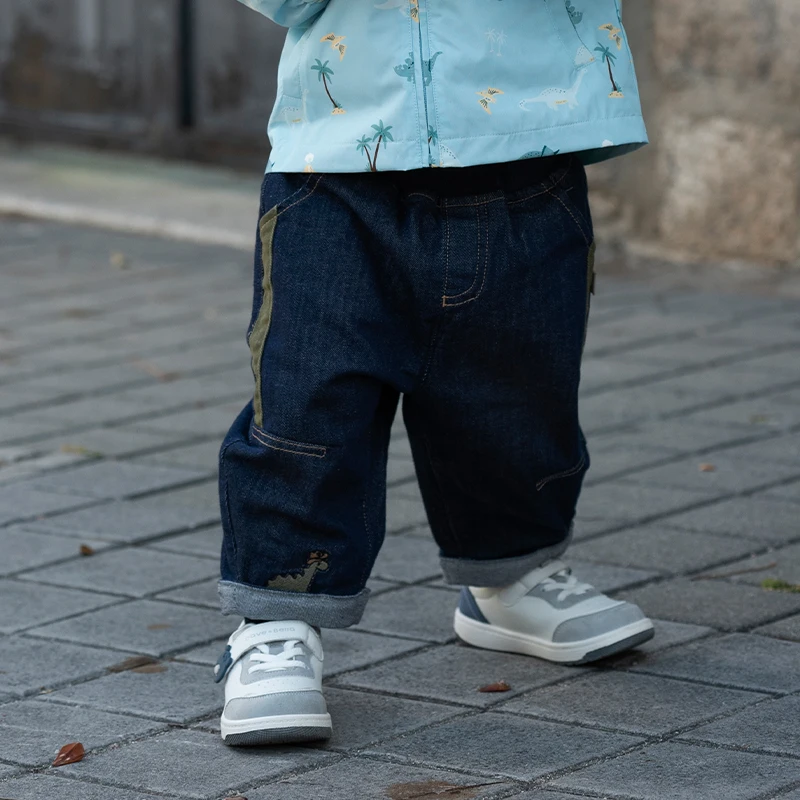 Dave Bella Boys Spring Fashion Jeans Pants Kids Cotton Loose Casual Pants Children All-match Autumn Denim Trousers DB3242035