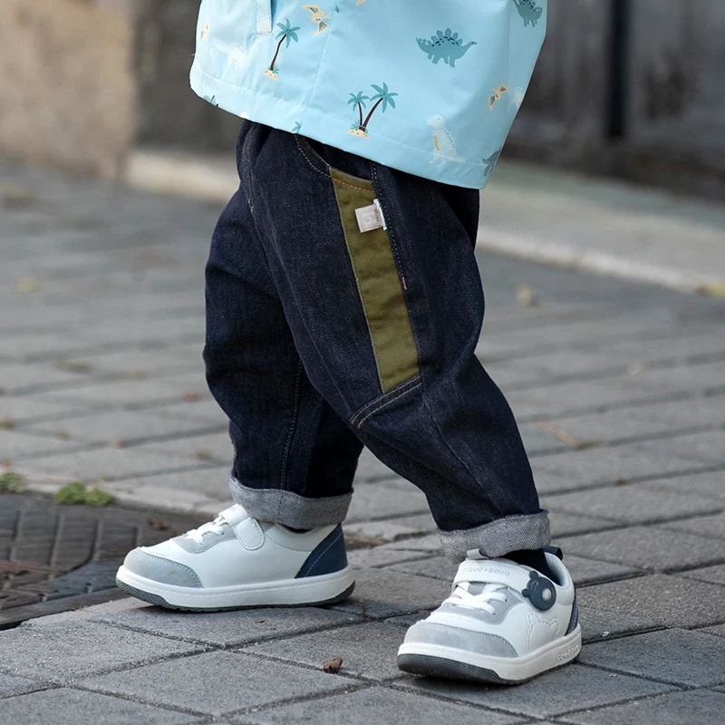 Dave Bella Boys Spring Fashion Jeans Pants Kids Cotton Loose Casual Pants Children All-match Autumn Denim Trousers DB3242035