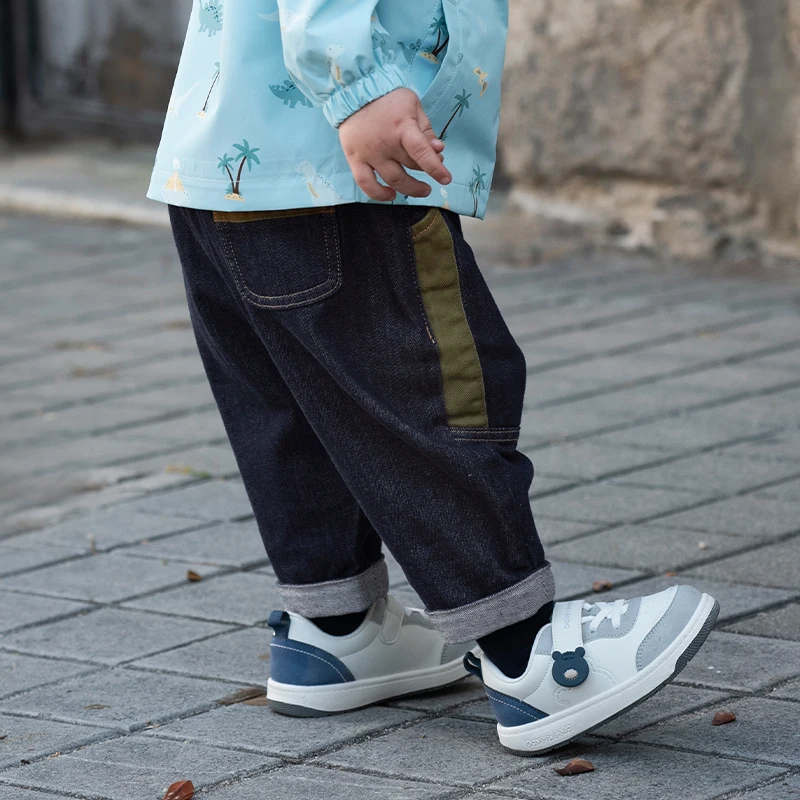 Dave Bella Boys Spring Fashion Jeans Pants Kids Cotton Loose Casual Pants Children All-match Autumn Denim Trousers DB3242035