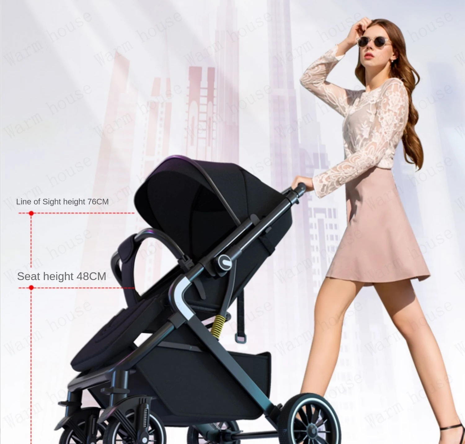 Lightweight baby stroller baby stroller 0 to 3 years Baby stroller with baby comfort Sit and lie multiple child stroller